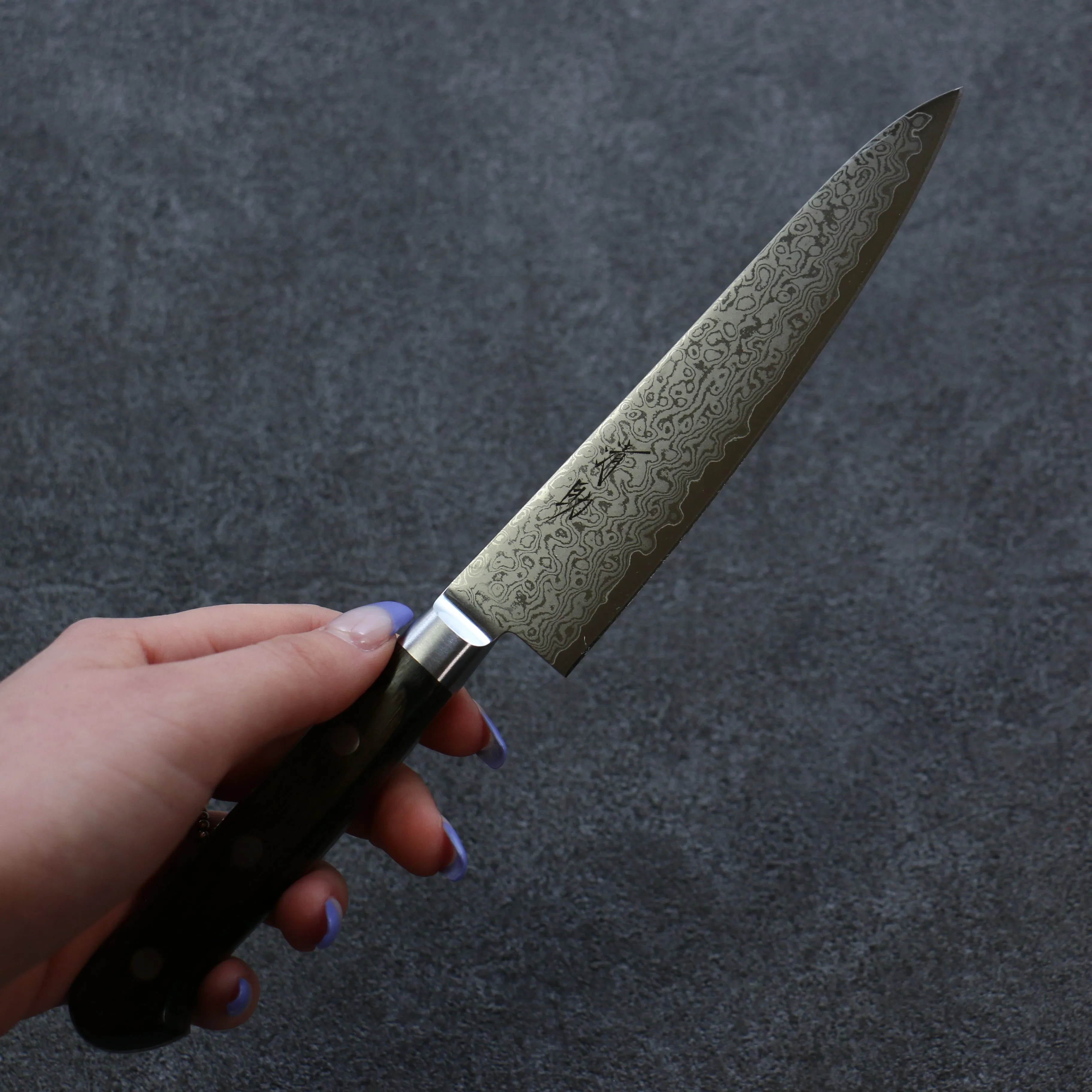 Seisuke VG10 33 Layer Damascus Petty-Utility 135mm Brown Pakka wood Handle