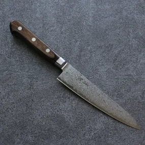 Seisuke VG10 33 Layer Damascus Petty-Utility 135mm Brown Pakka wood Handle