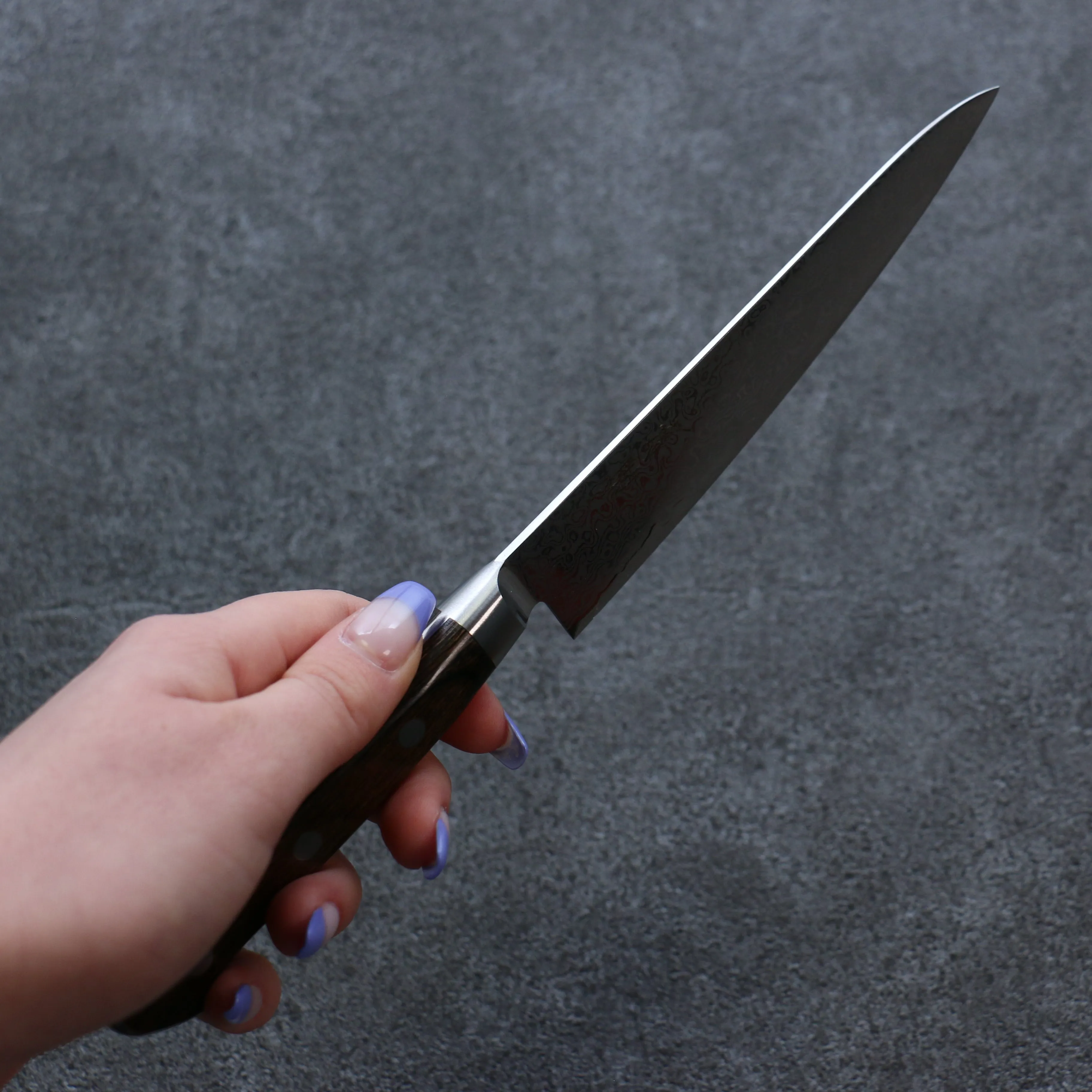 Seisuke VG10 33 Layer Damascus Petty-Utility 135mm Brown Pakka wood Handle