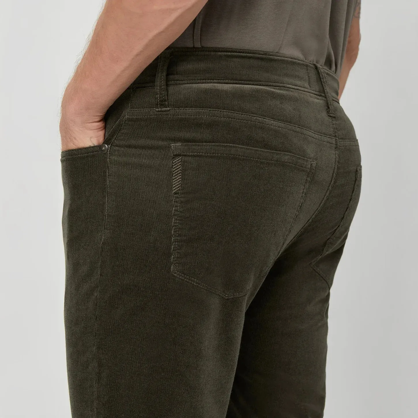 Shaded Glen (Green) Corduroy – Lennox Slim Fit Jeans - PAIGE