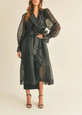 Sheer Midi Trench Coat