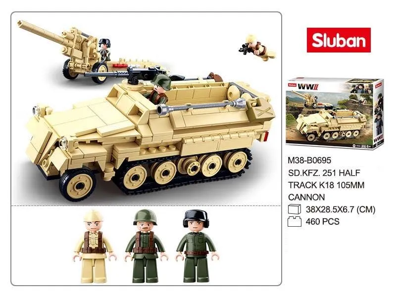 Sluban WW2 Half Truck Building Blocks For Ages 6 