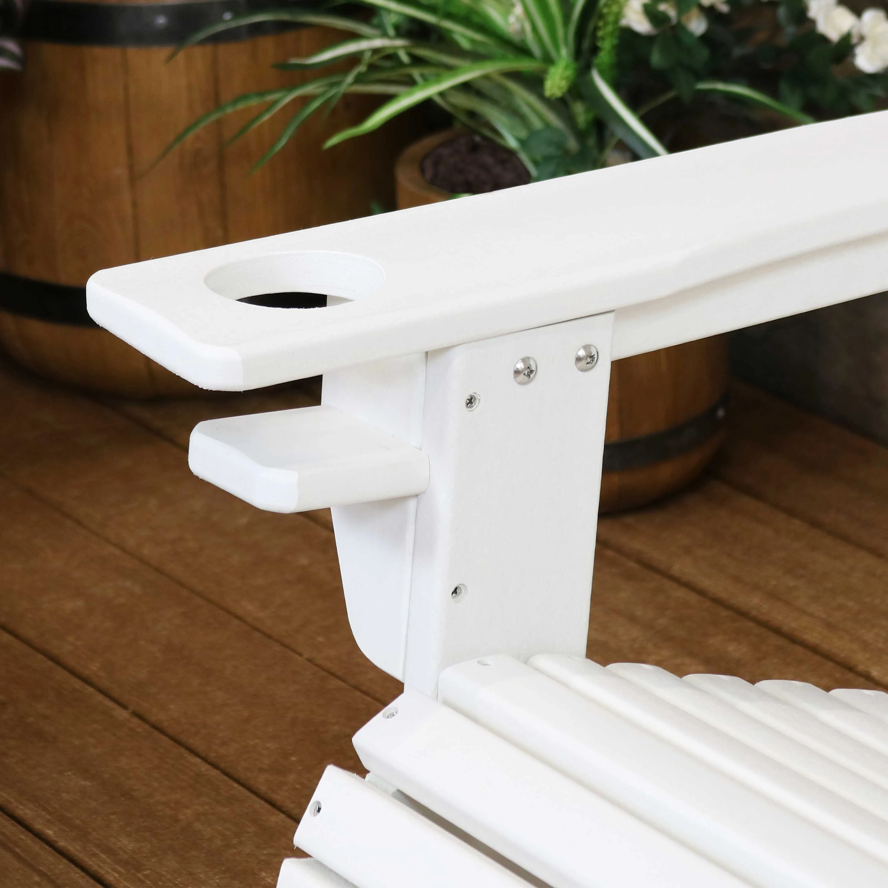 Sunnydaze All-Weather Outdoor Adirondack Chair with Drink Holder - Set of 2