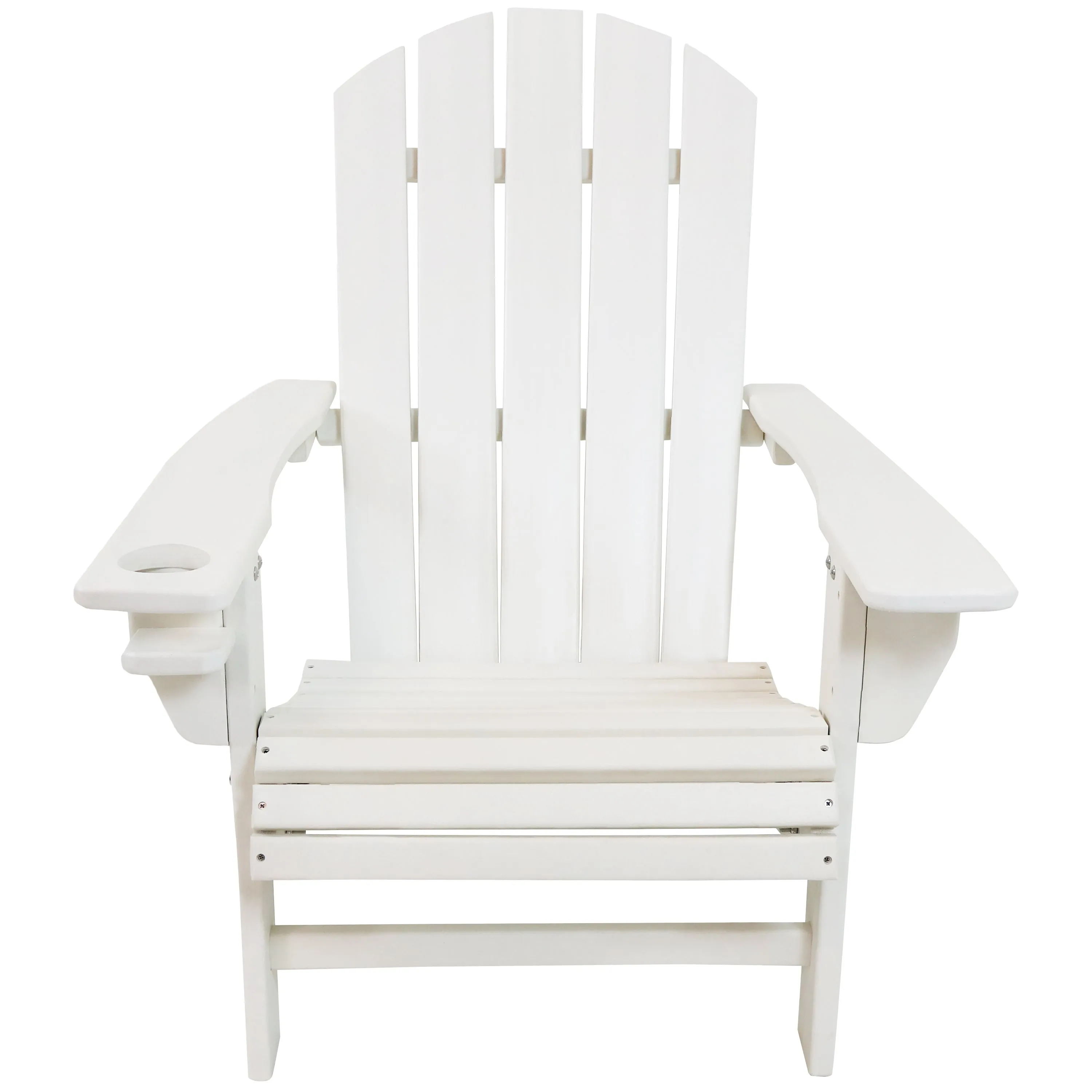Sunnydaze All-Weather Outdoor Adirondack Chair with Drink Holder - Set of 2