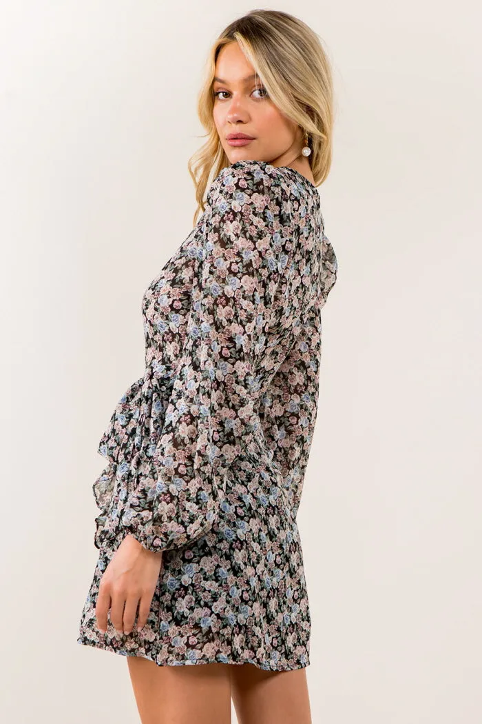 Vintage Floral Wrap Dress