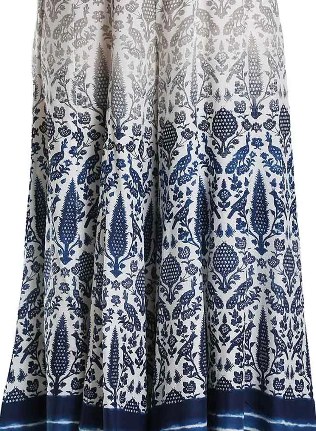 White & Blue Ombre Printed Culottes