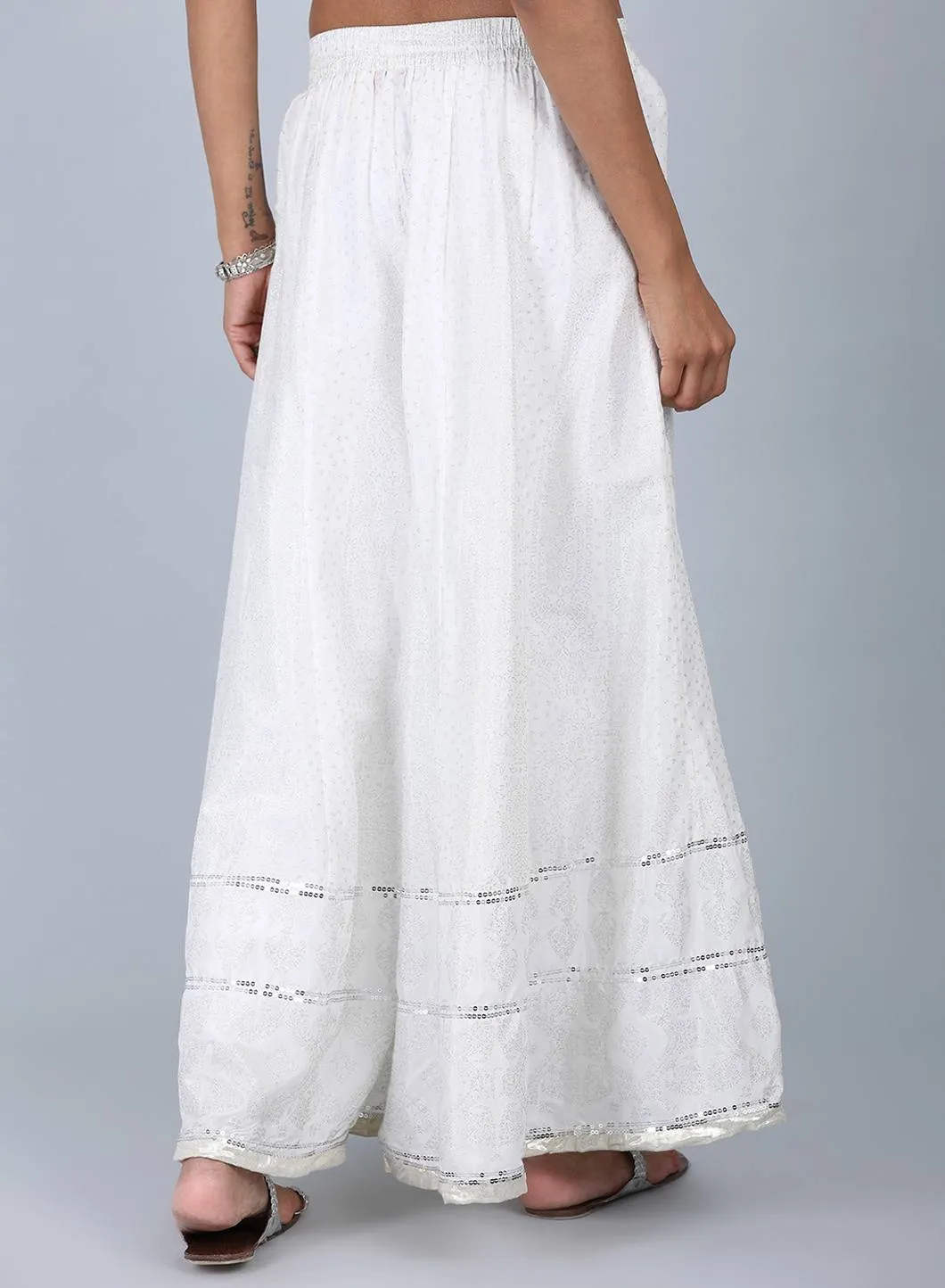 White Glittering Culottes