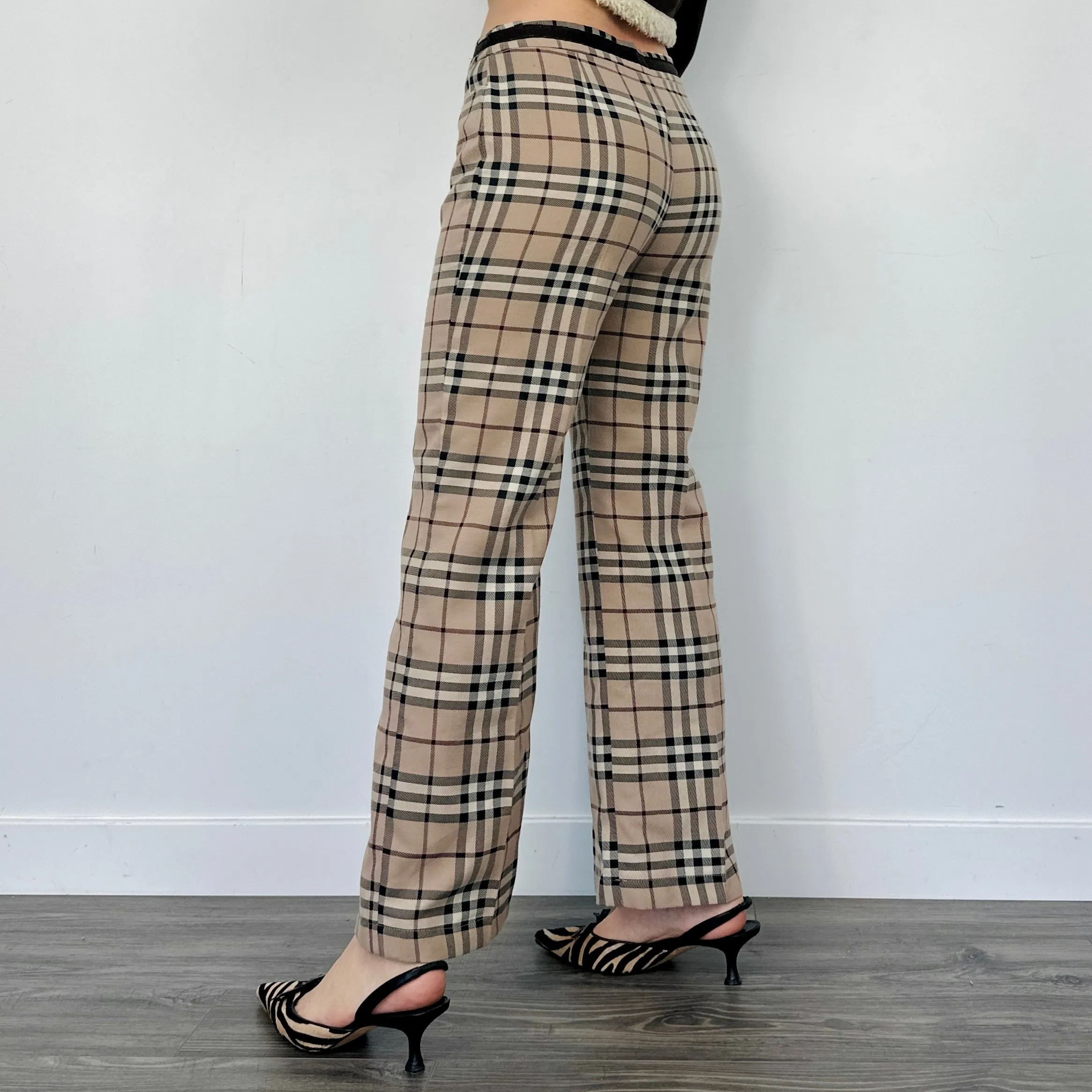 Wide Leg Plaid Pants (M)