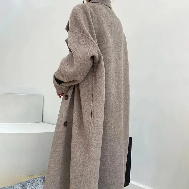 Winter Double Breasted Overcoat 
Genuine Cashmere Wool