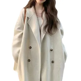 Winter Double Breasted Overcoat 
Genuine Cashmere Wool