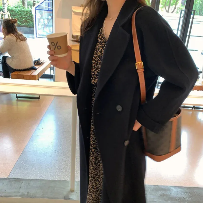 Winter Double Breasted Overcoat 
Genuine Cashmere Wool