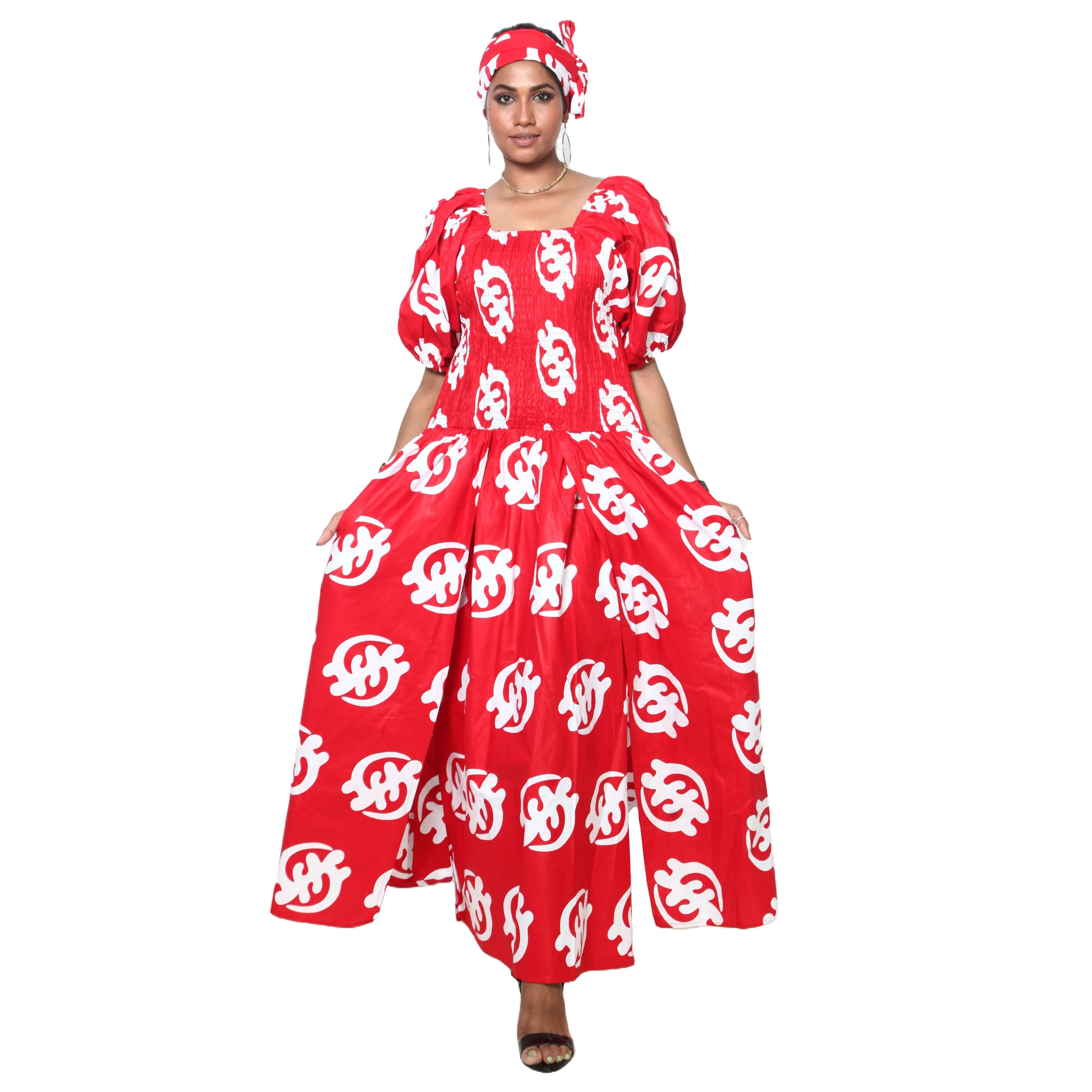 Women's Short Sleeve Maxi Dress with High Slit -- FI-3130