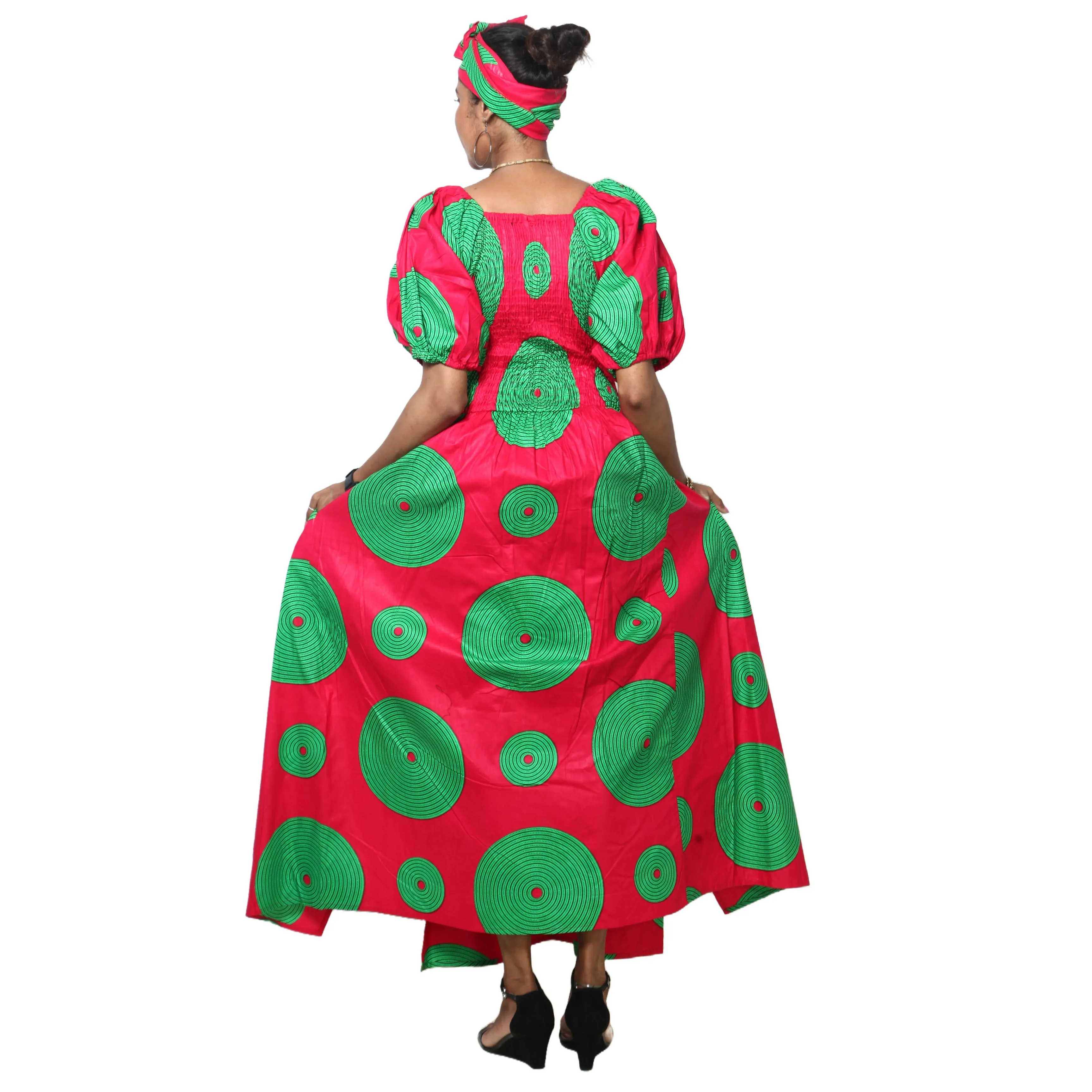 Women's Short Sleeve Maxi Dress with High Slit -- FI-3130