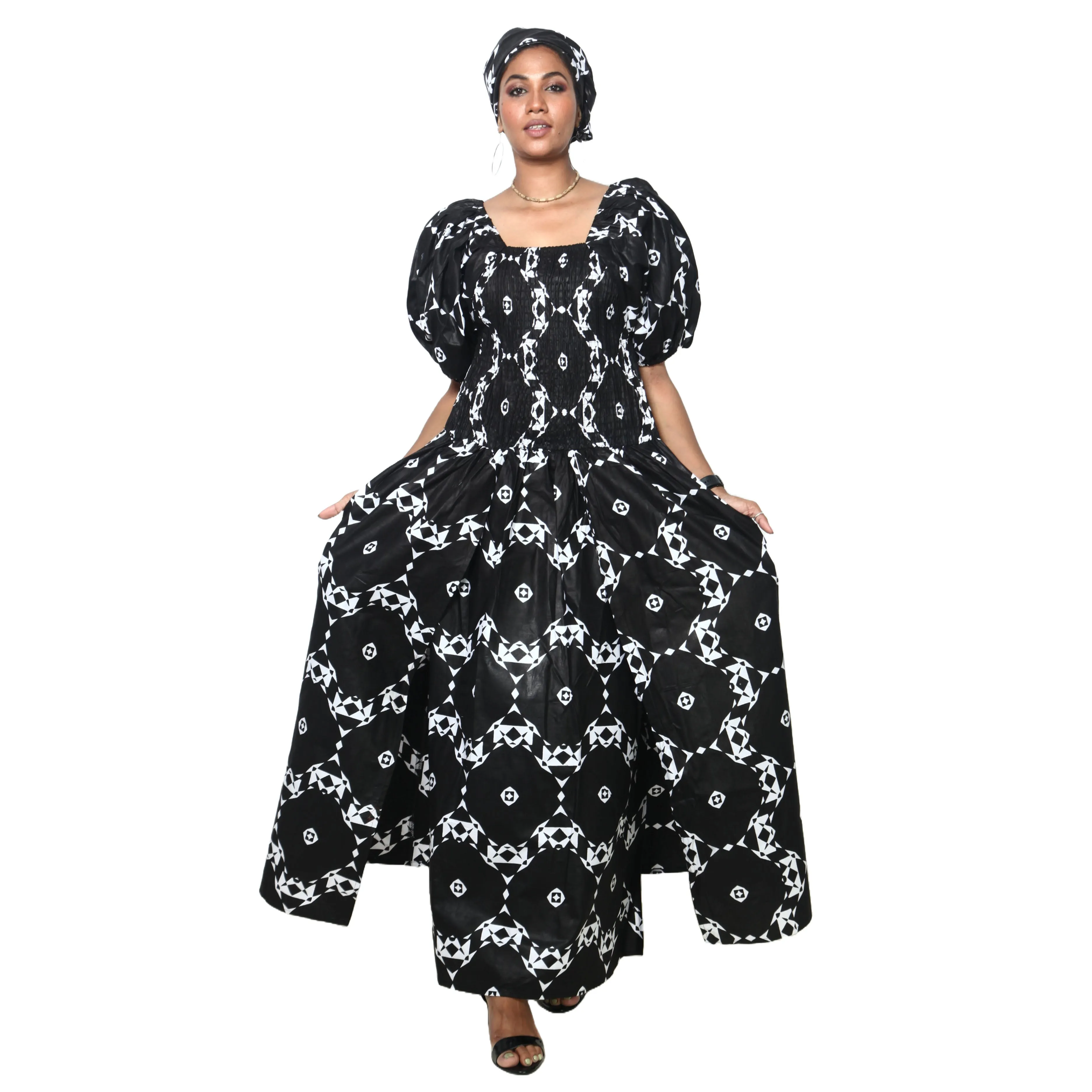 Women's Short Sleeve Maxi Dress with High Slit -- FI-3130