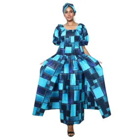 Women's Short Sleeve Maxi Dress with High Slit -- FI-3130