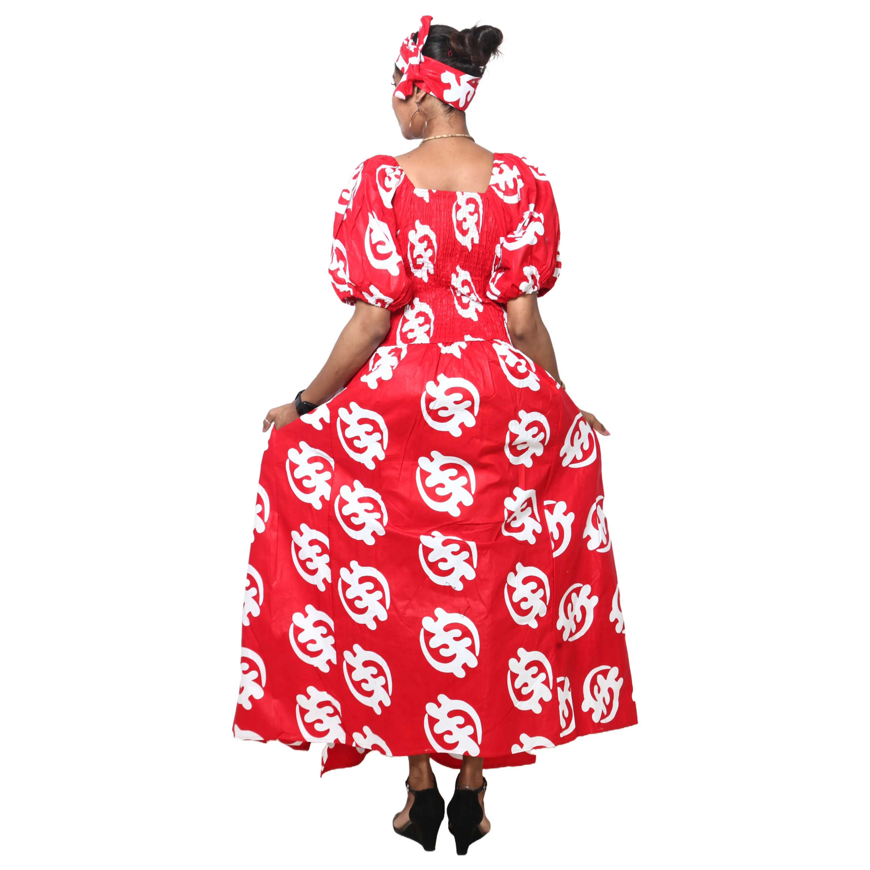 Women's Short Sleeve Maxi Dress with High Slit -- FI-3130