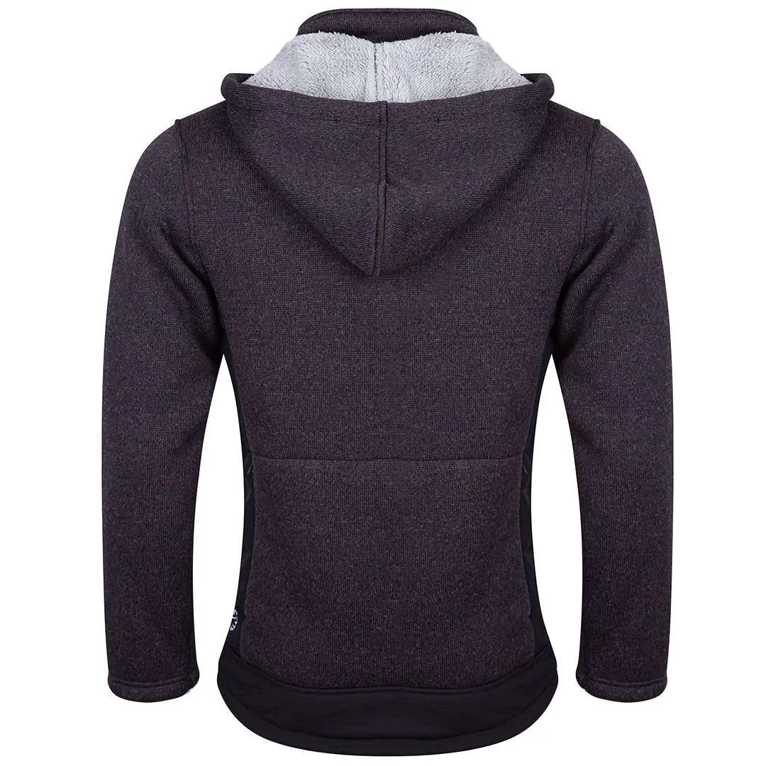 Yeti Knitted Fleece Lined Hooded Jacket - Grey