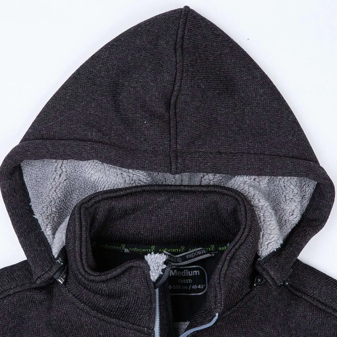 Yeti Knitted Fleece Lined Hooded Jacket - Grey