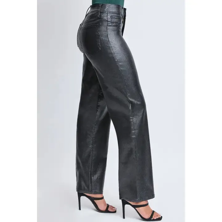 YMI High Rise Straight Leg Metallic